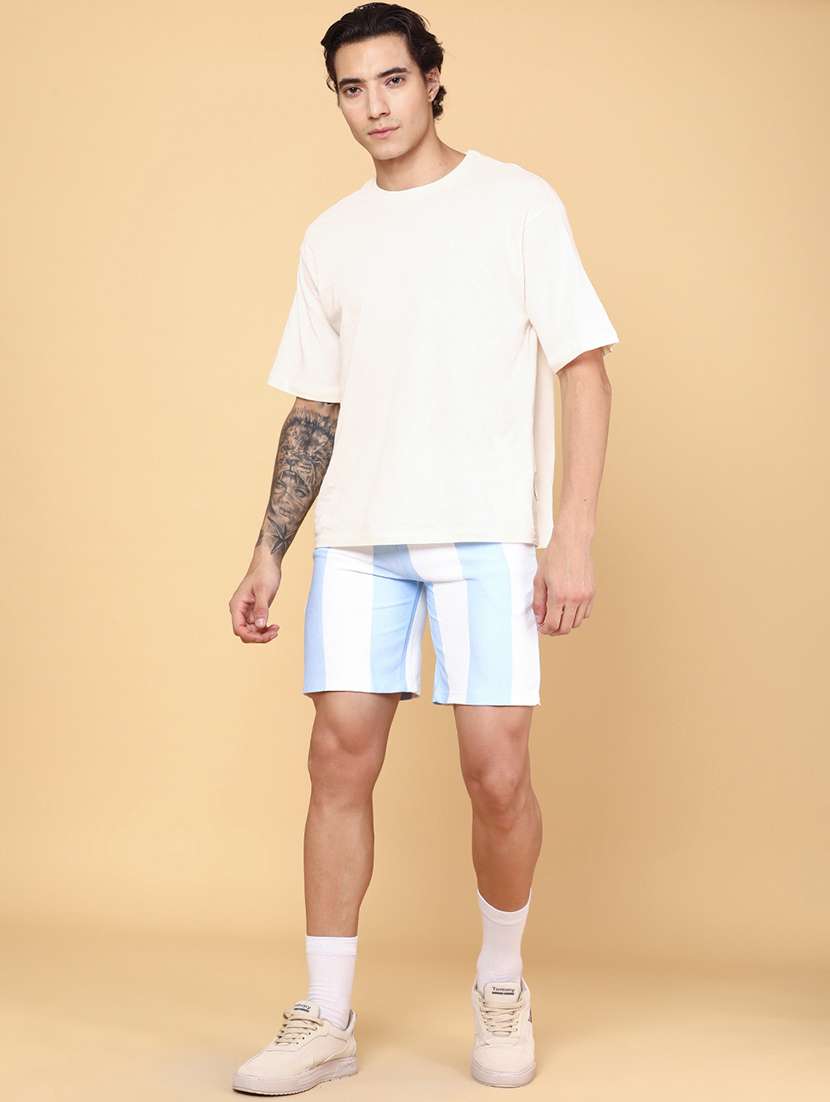 blue cotton shorts three  fourths - 22281918 -  Standard Image - 4