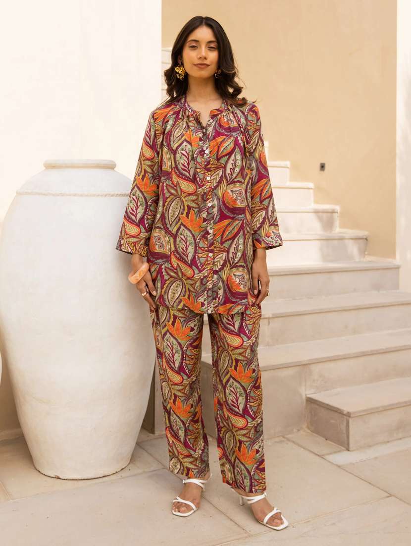 women printed long sleeve co-ord set - 22281983 -  Standard Image - 1