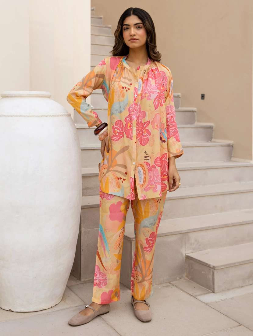 women printed shirt and trouser co-ord set