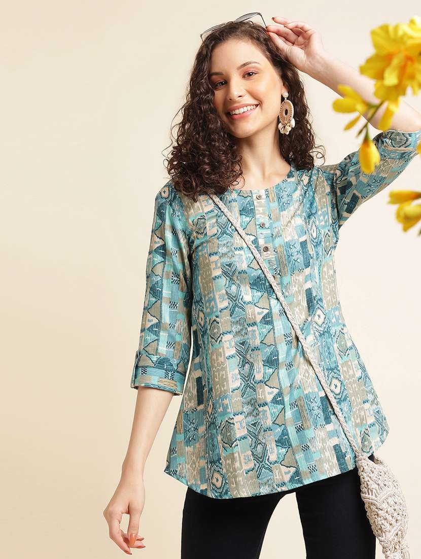 women printed three quartre sleeve kurti - 22282103 -  Standard Image - 1