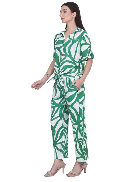 women printed short sleeve ethnic co-ord set - 22282129 -  Standard Image - 1