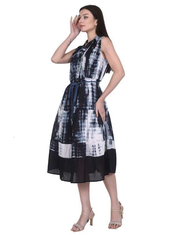 women printed sleeveless tiered dress - 22282141 -  Standard Image - 1
