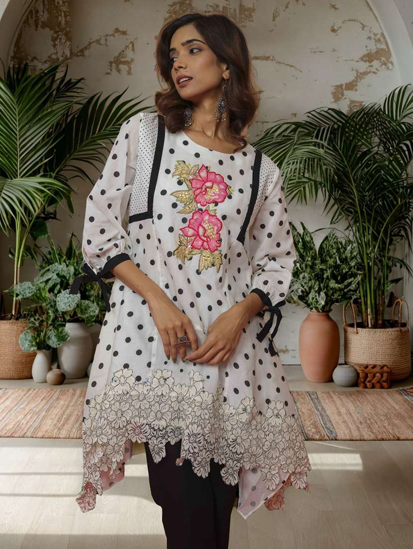 women printed three quarter sleeve ethnic co-ord set - 22282198 -  Standard Image - 1