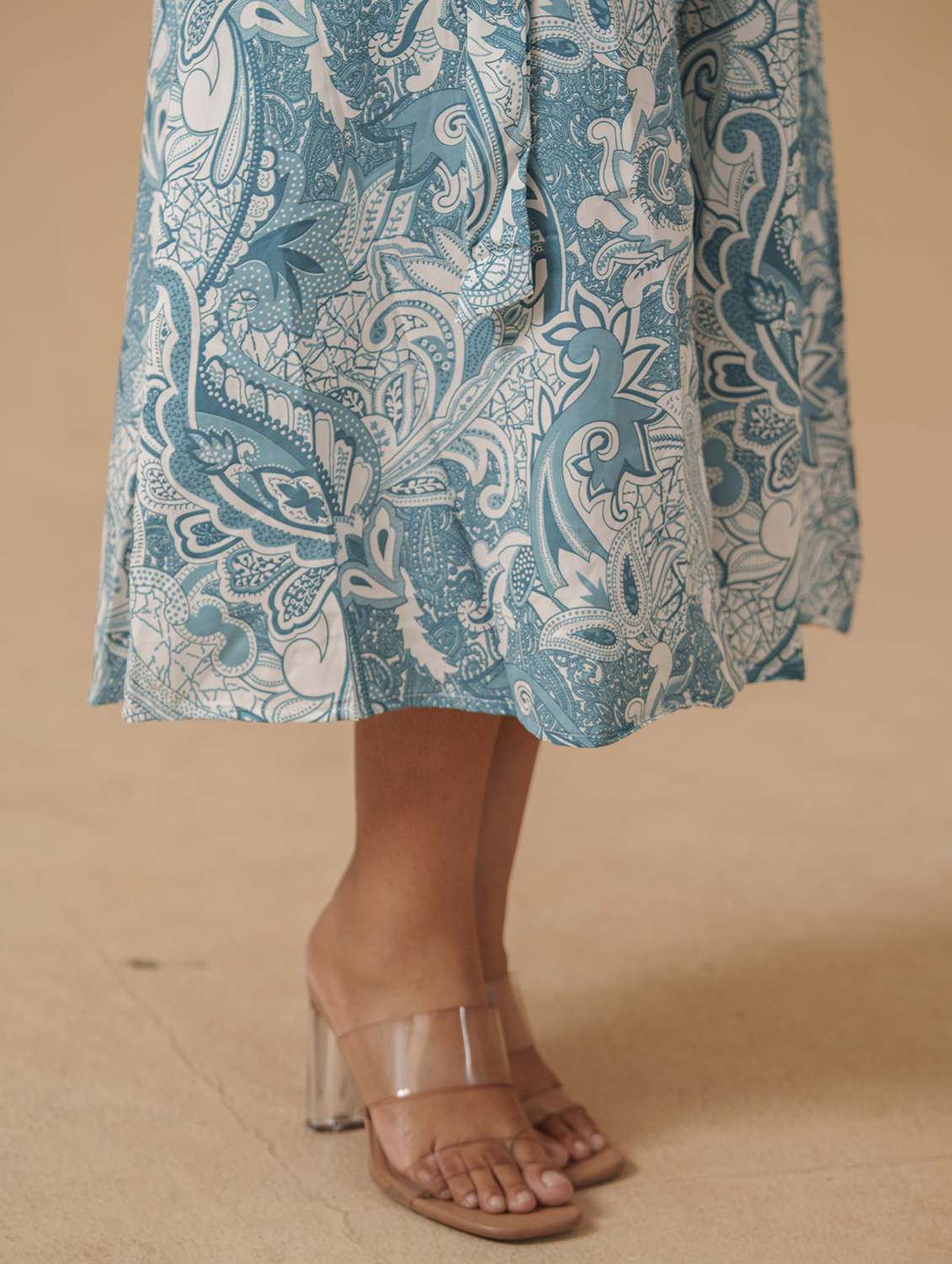 women printed collared fit & flare dress - 22282213 -  Standard Image - 4