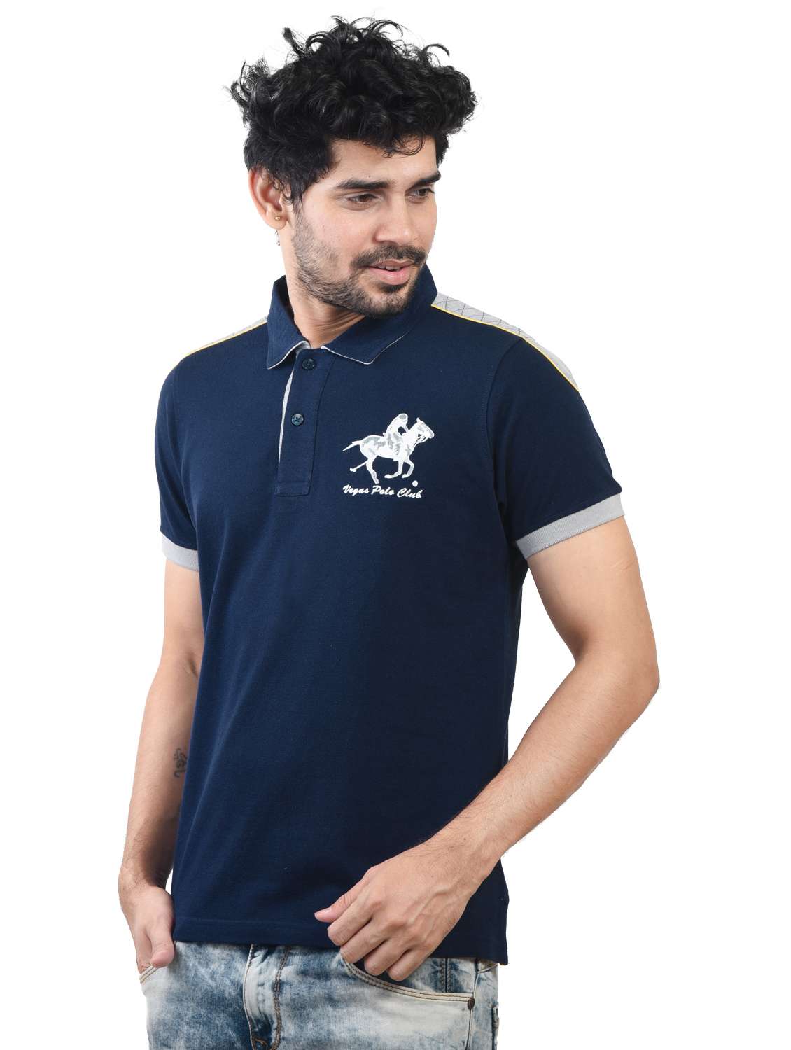 men logo print short sleeve regular fit polo t-shirt - 22282282 -  Standard Image - 1
