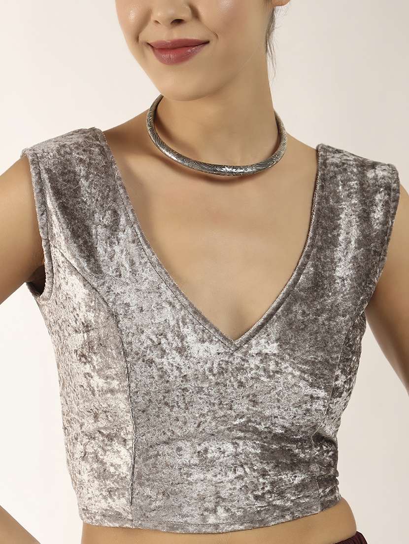 women solid sleeveless stitched blouse - 22282343 -  Standard Image - 6