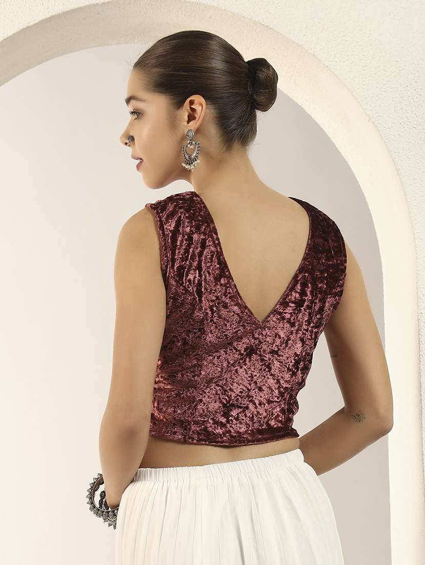 women solid sleeveless stitched blouse - 22282346 -  Standard Image - 4