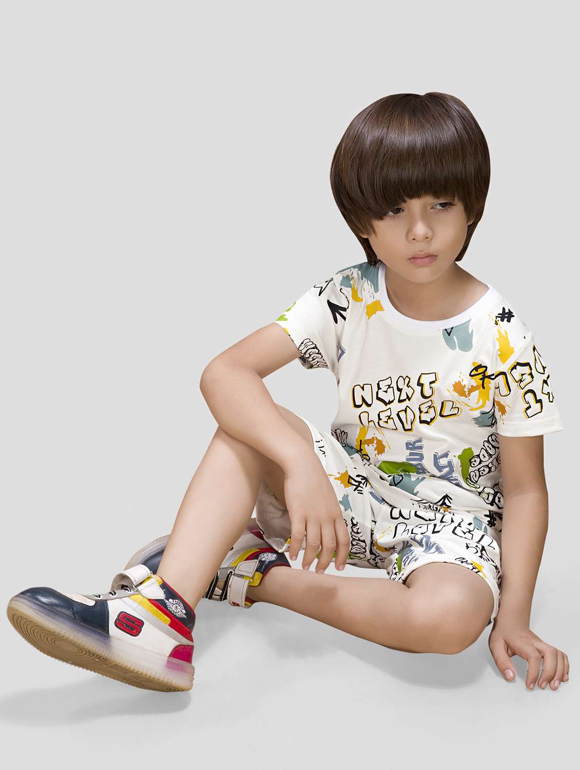 boys printed shorts co-ord set - 22282377 -  Standard Image - 1