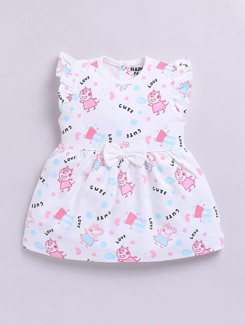 girls printed sleeveless fit & flare dress - 22282535 -  Standard Image - 1