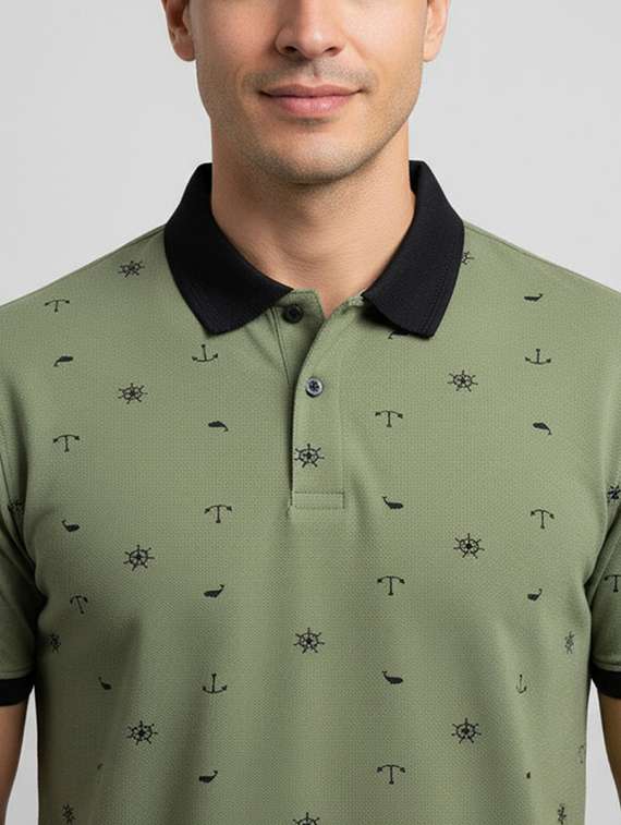 men printed short sleeve regular fit polo t-shirt - 22282568 -  Standard Image - 4