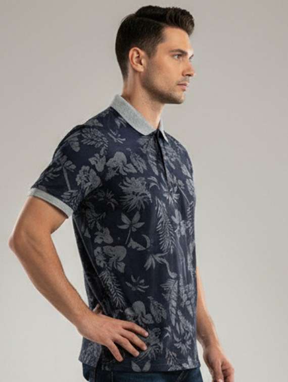 men printed short sleeve regular fit polo t-shirt - 22282569 -  Standard Image - 1