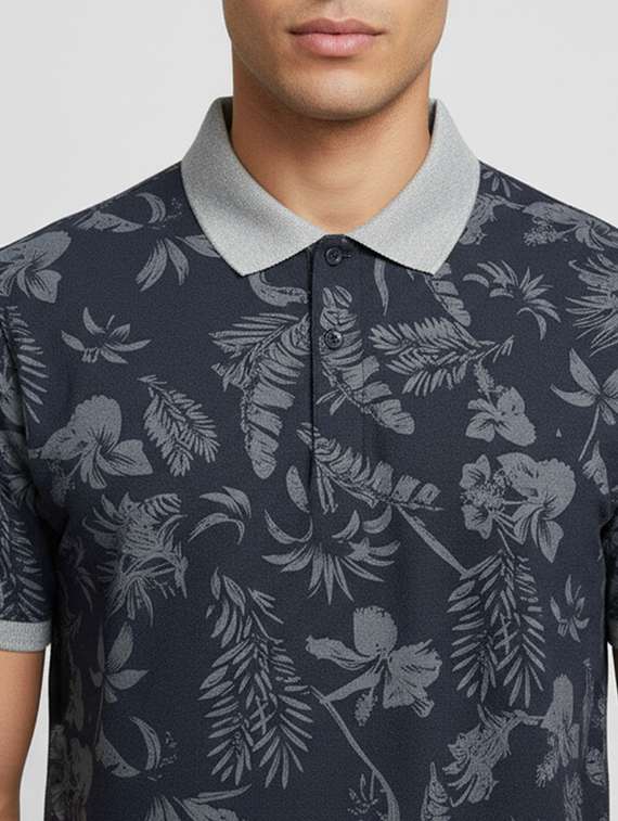 men printed short sleeve regular fit polo t-shirt - 22282569 -  Standard Image - 4