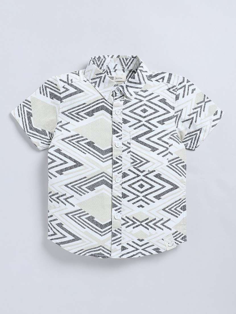 boys printed collared short sleeve shirt - 22282608 -  Standard Image - 1