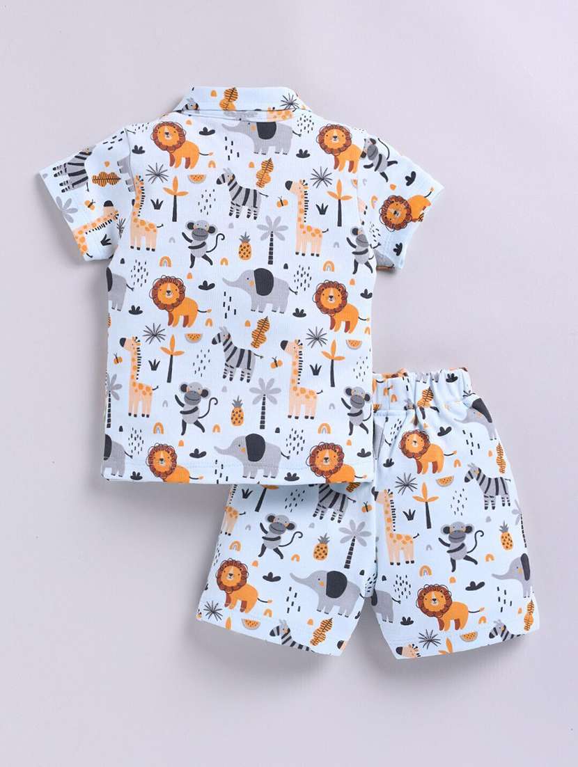 boys printed shorts co-ord set - 22282720 -  Standard Image - 1