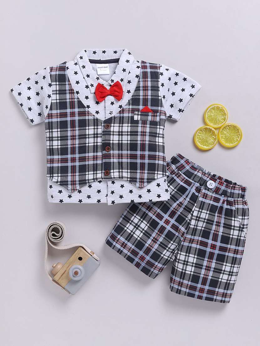 boys checkered shorts co-ord set