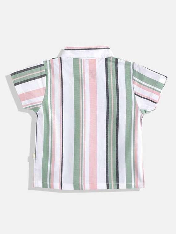 boys striped collared short sleeve shirt - 22283008 -  Standard Image - 1