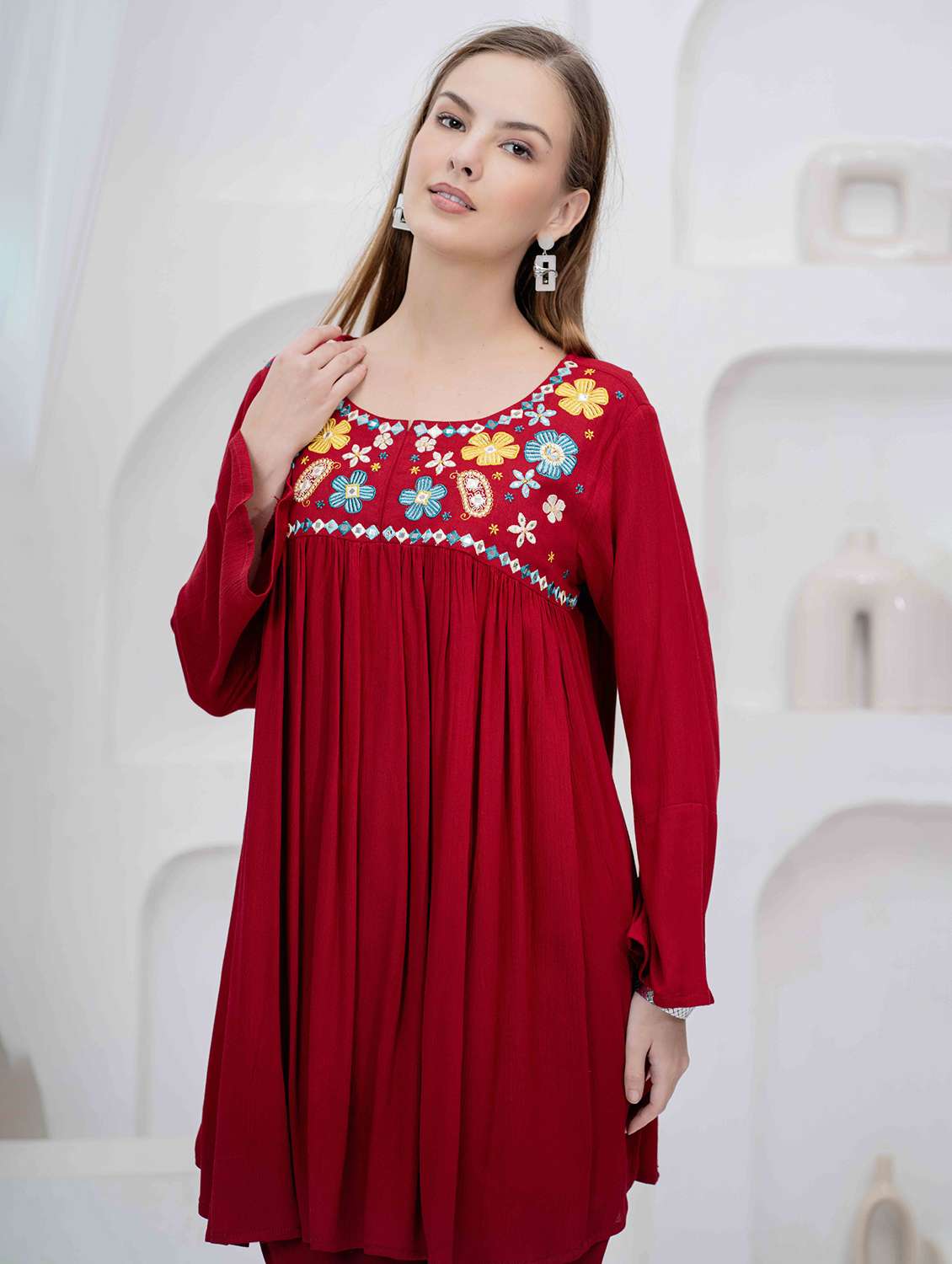 women embroidered long sleeve co-ord set - 22283047 -  Standard Image - 1