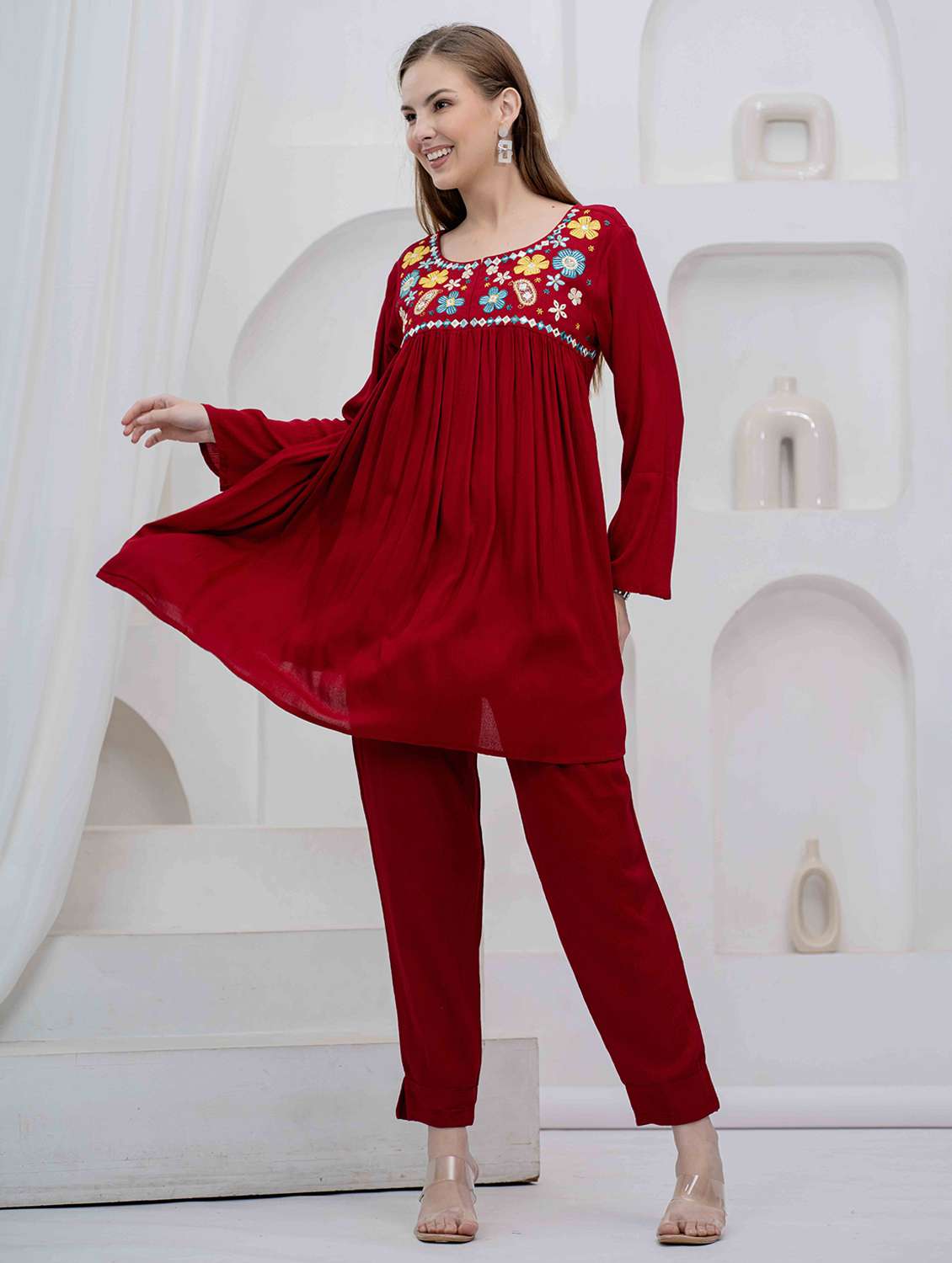 women embroidered long sleeve co-ord set - 22283047 -  Standard Image - 4