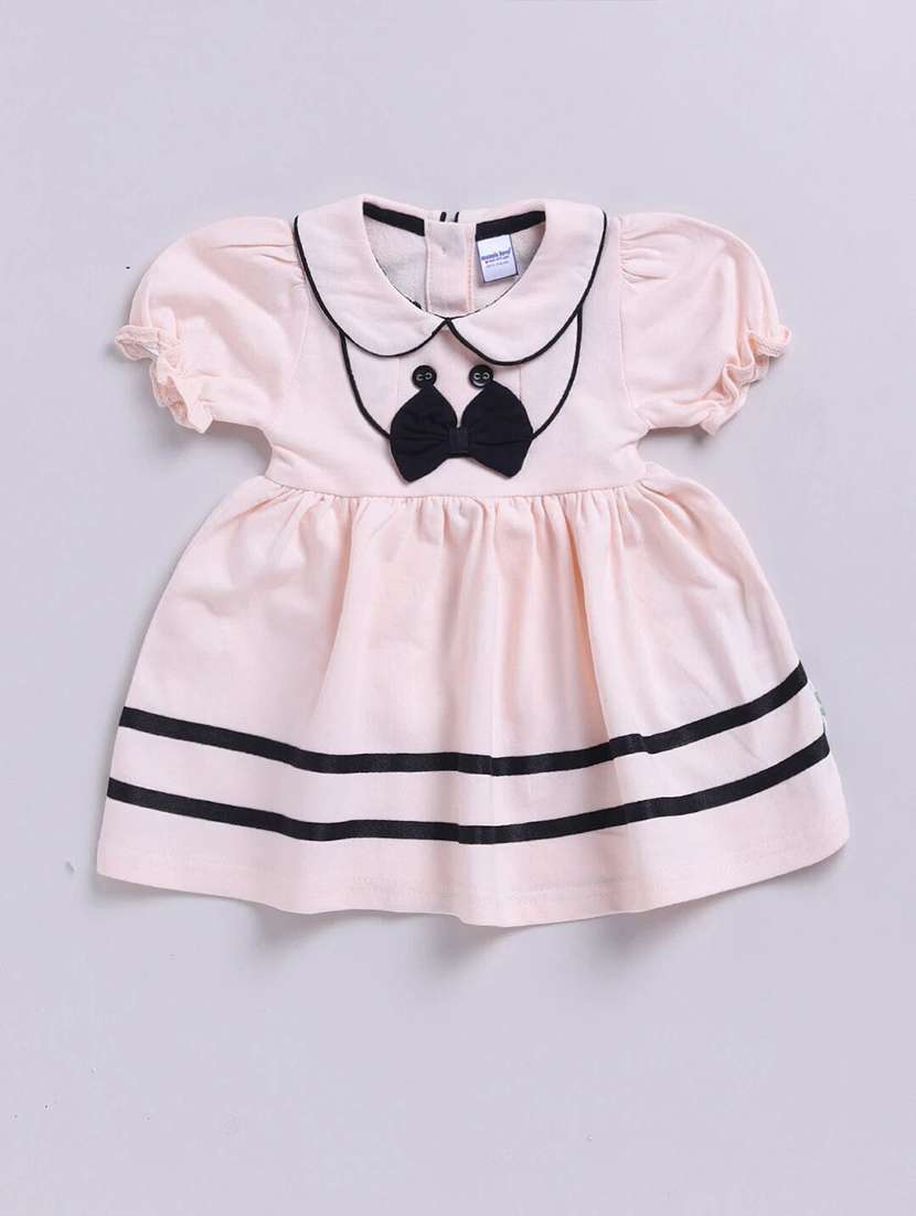 girls solid puff sleeve fit & flare dress - 22283146 -  Standard Image - 1