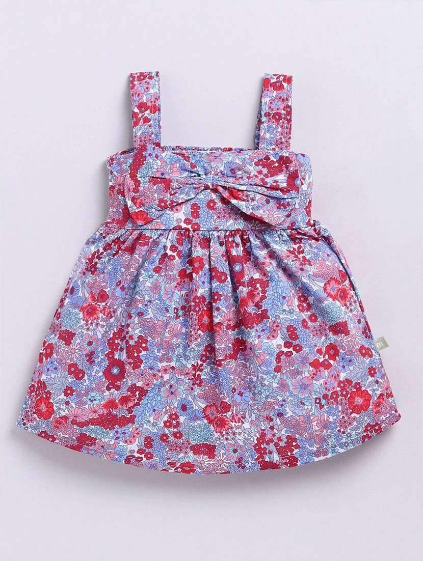 girls printed shoulder strap flared dress - 22283160 -  Standard Image - 1