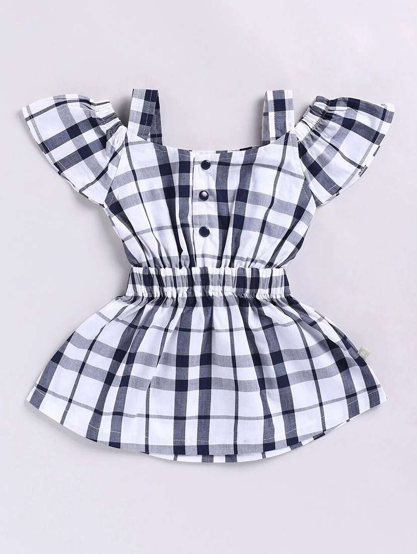 girls checkered short sleeve fit & flare dress - 22283171 -  Standard Image - 1