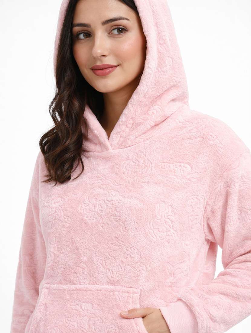 women solid long sleeve nightwear pyjama set - 22283327 -  Standard Image - 4