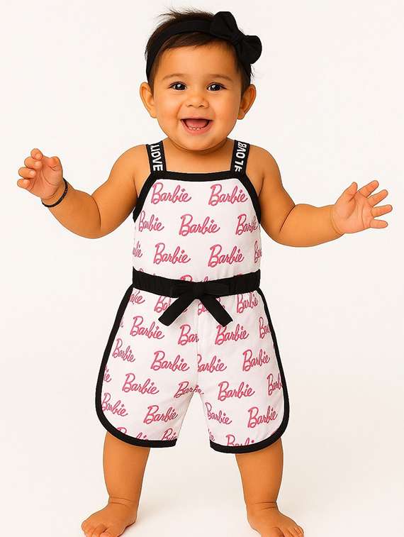 girls printed sleeveless romper