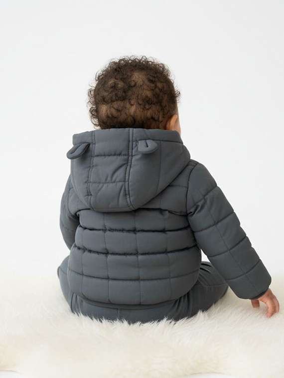 boys solid long sleeve hooded quilted jacket - 22283613 -  Standard Image - 1