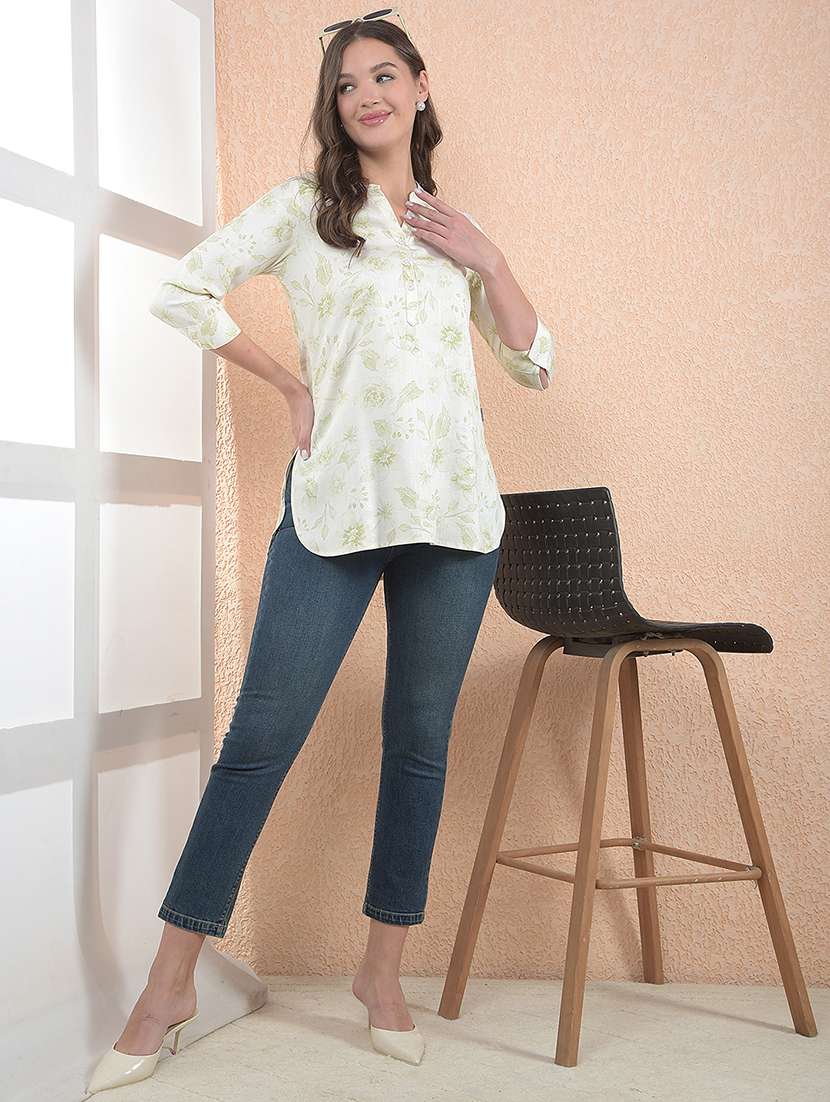 women printed three quarter sleeve kurti - 22283645 -  Standard Image - 6