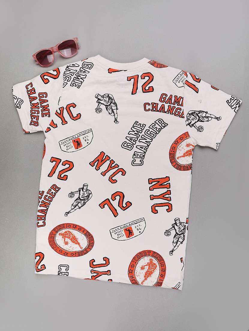 boys peach cotton blend t-shirt - 22284484 -  Standard Image - 1