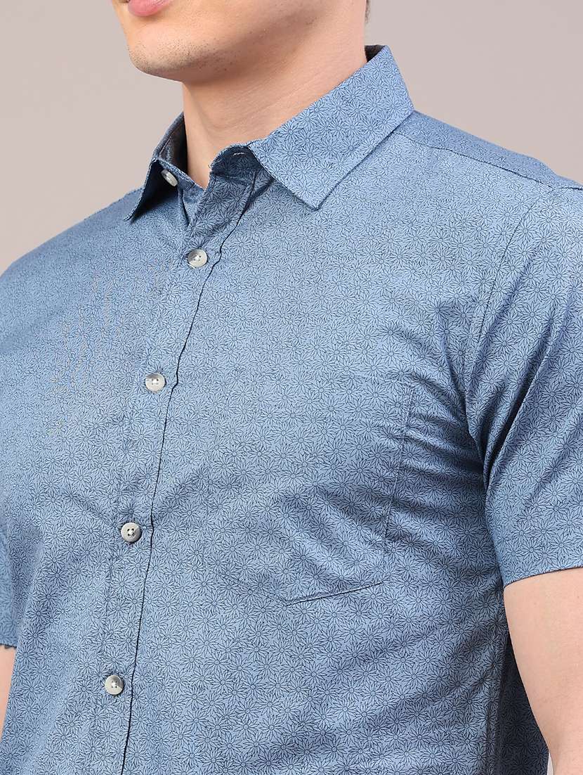 men floral printed short sleeve slim fit casual shirt - 22284784 -  Standard Image - 1
