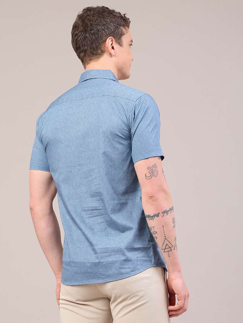 men floral printed short sleeve slim fit casual shirt - 22284784 -  Standard Image - 4