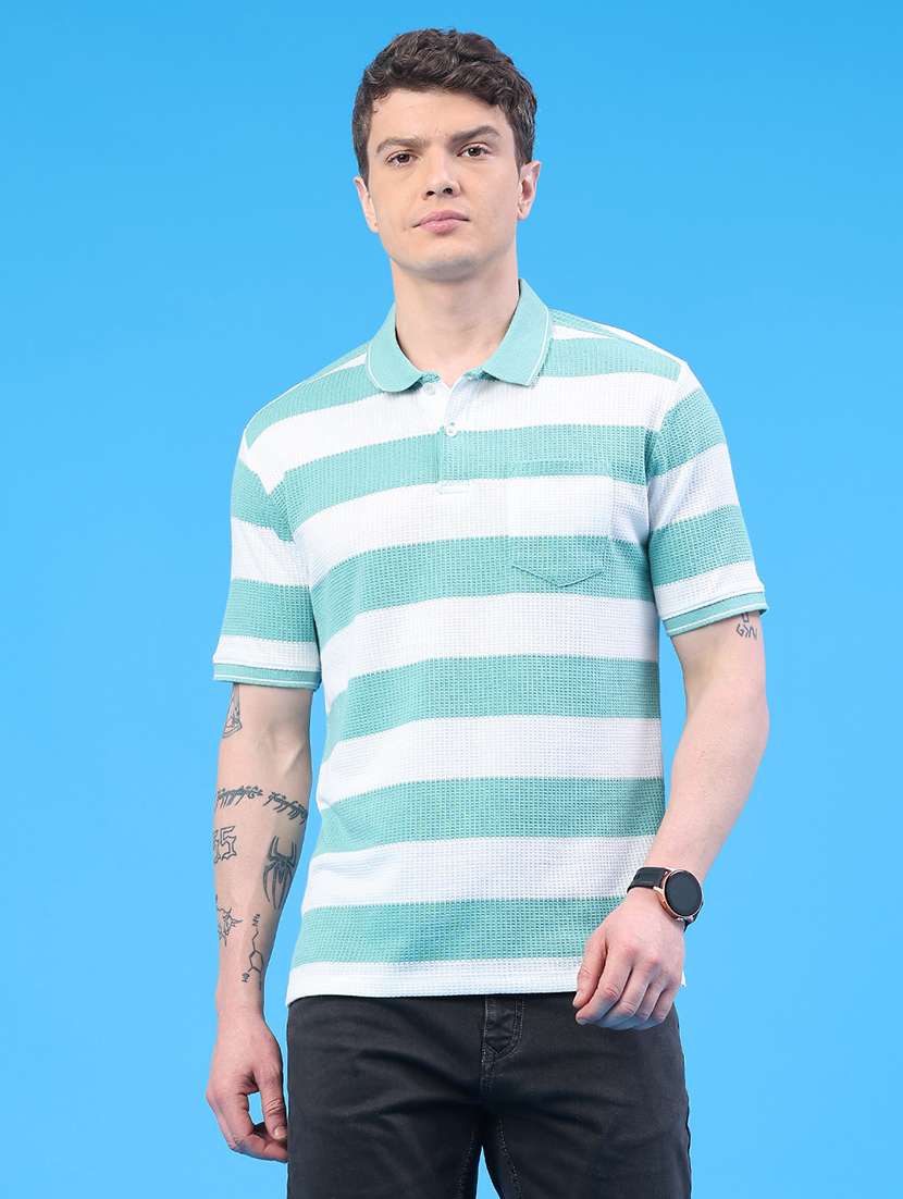 men striped short sleeve regular fit polo t-shirt - 22284853 -  Standard Image - 1