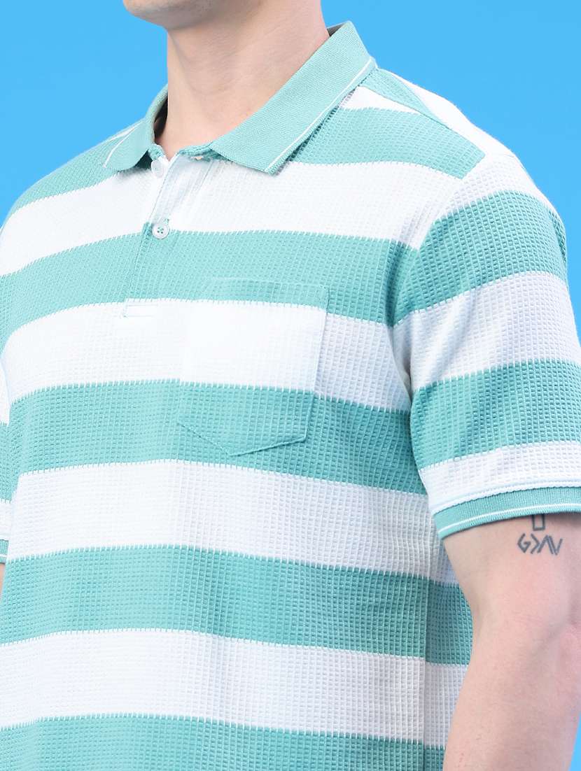 men striped short sleeve regular fit polo t-shirt - 22284853 -  Standard Image - 4