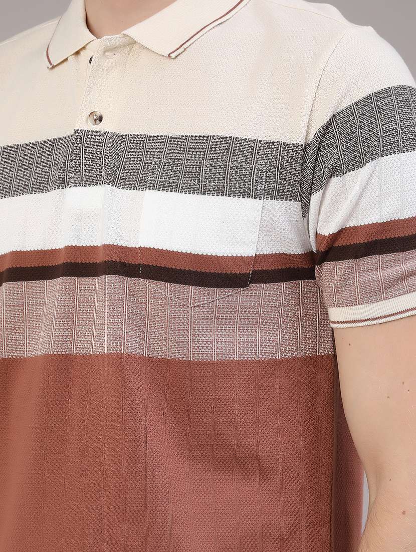 beige cotton blend plain tshirt - 22284854 -  Standard Image - 1