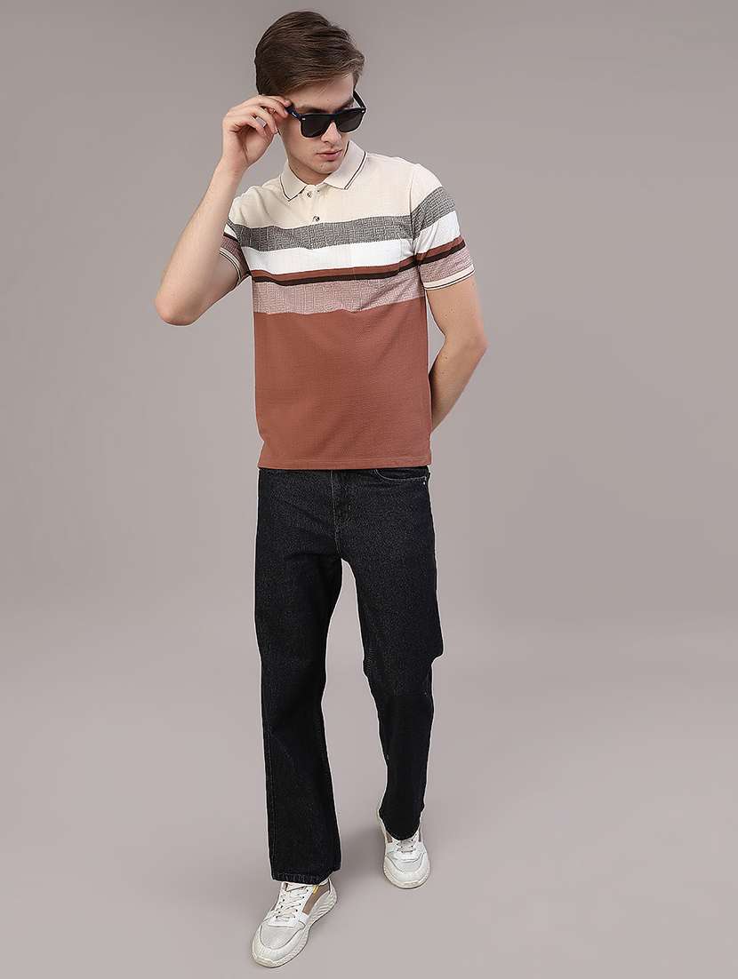 beige cotton blend plain tshirt - 22284854 -  Standard Image - 4