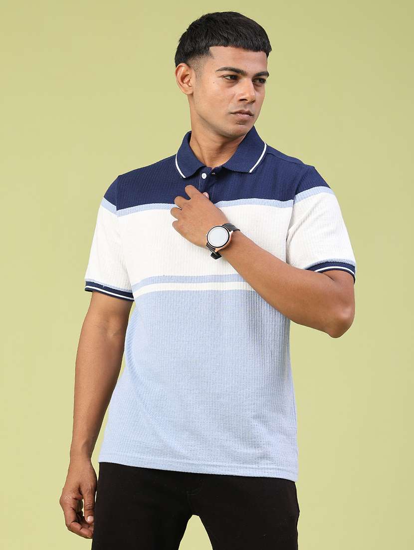 Men Color Block Short Sleeve Regular Fit Polo T-shirt - 22284860 -  Standard Image - 1