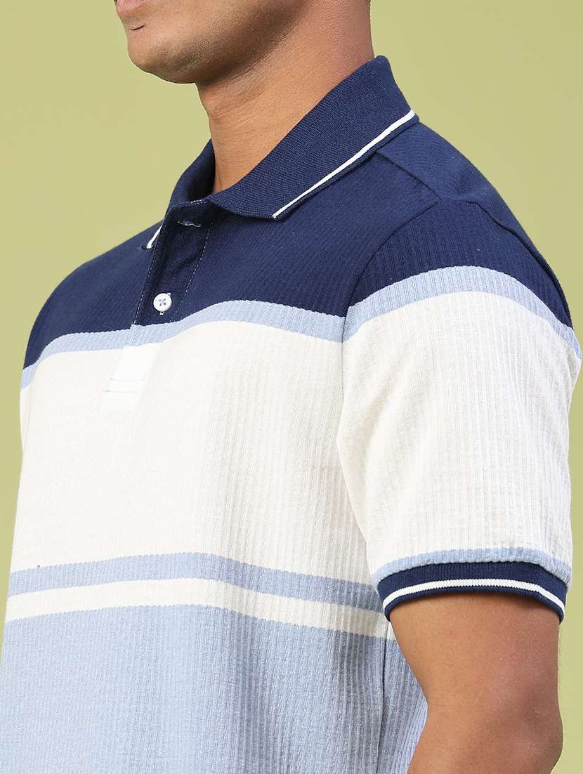 Men Color Block Short Sleeve Regular Fit Polo T-shirt - 22284860 -  Standard Image - 4