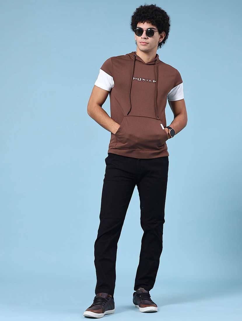 men brown cotton blend front print t-shirt - 22284963 -  Standard Image - 4