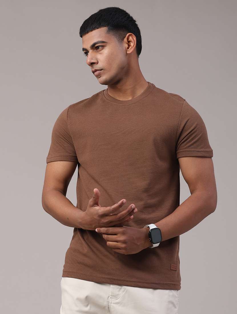 men self design short sleeve slim fit t-shirt - 22284989 -  Standard Image - 1