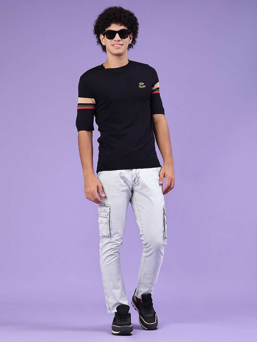 men solid mid rise regular fit cargo  - 22285076 -  Standard Image - 4