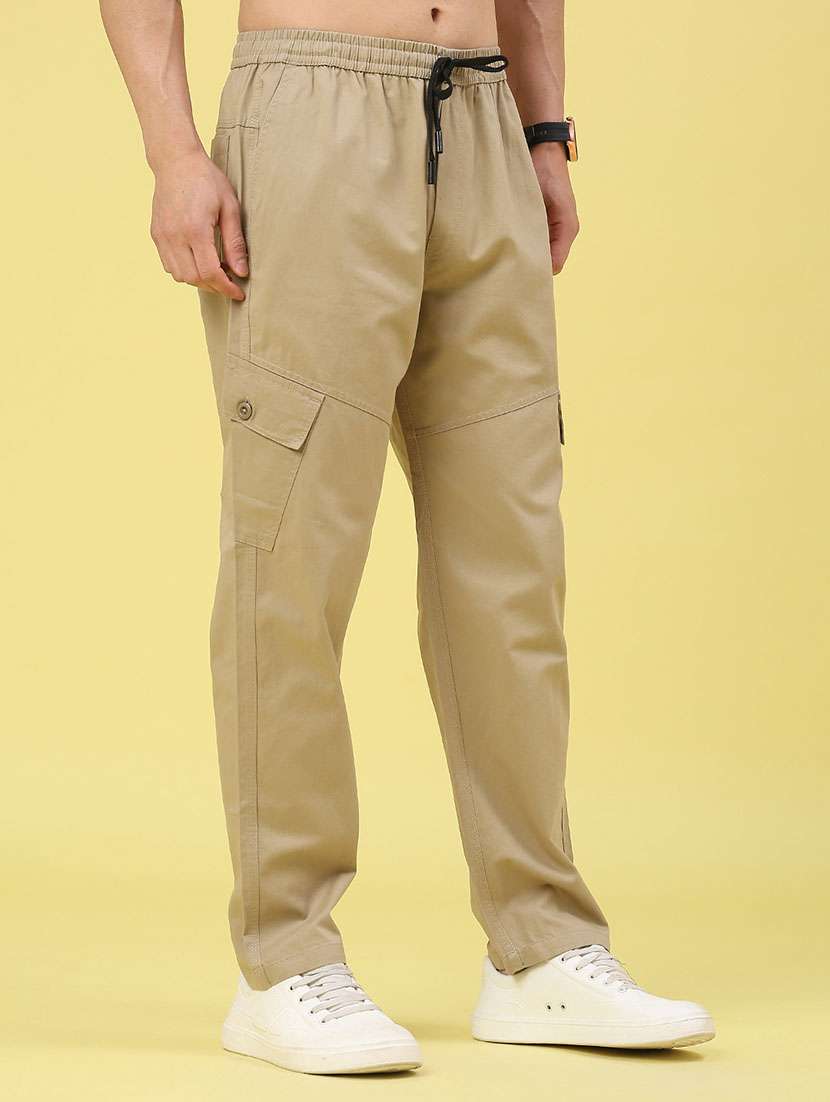 men solid mid rise regular fit cargo  - 22285097 -  Standard Image - 1