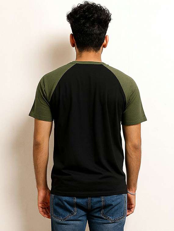 Men Color Block Raglan Sleeve Regular Fit T-shirt - 22285115 -  Standard Image - 1