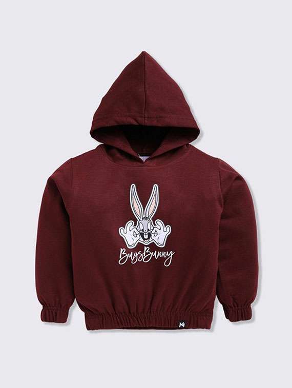 girls printed long sleeve hooded sweatshirt - 22285160 -  Standard Image - 1