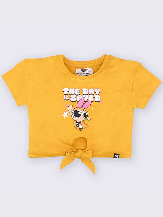 girls printed short sleeve crop tee - 22285187 -  Standard Image - 1