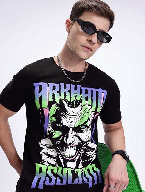 men front print short sleeve regular fit t-shirt