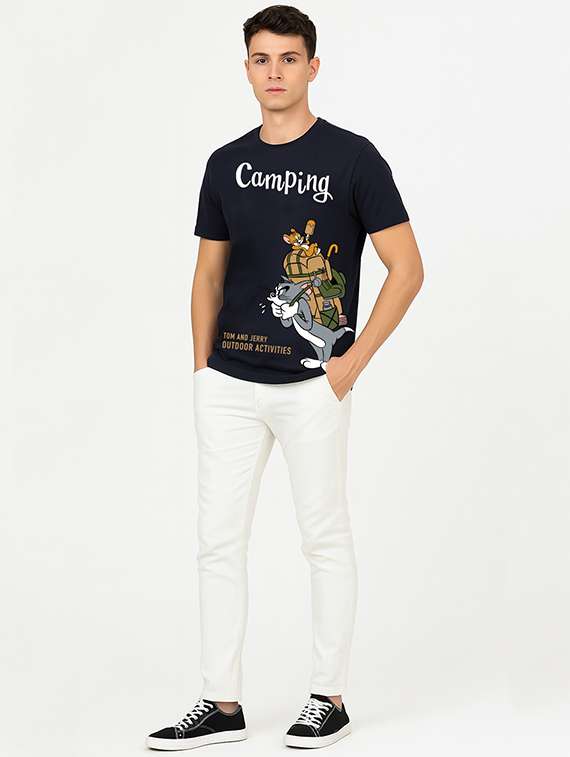 men front print short sleeve regular fit t-shirt - 22285209 -  Standard Image - 1