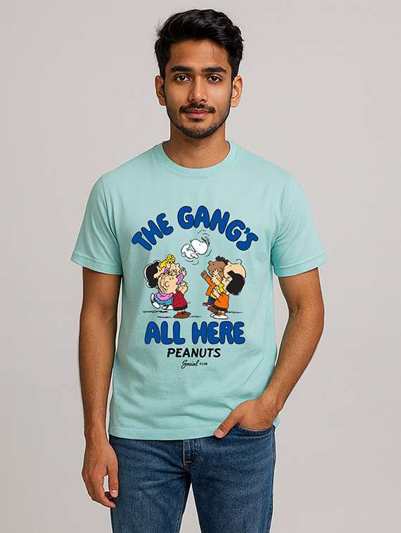 men front print short sleeve regular fit t-shirt - 22285236 -  Standard Image - 1