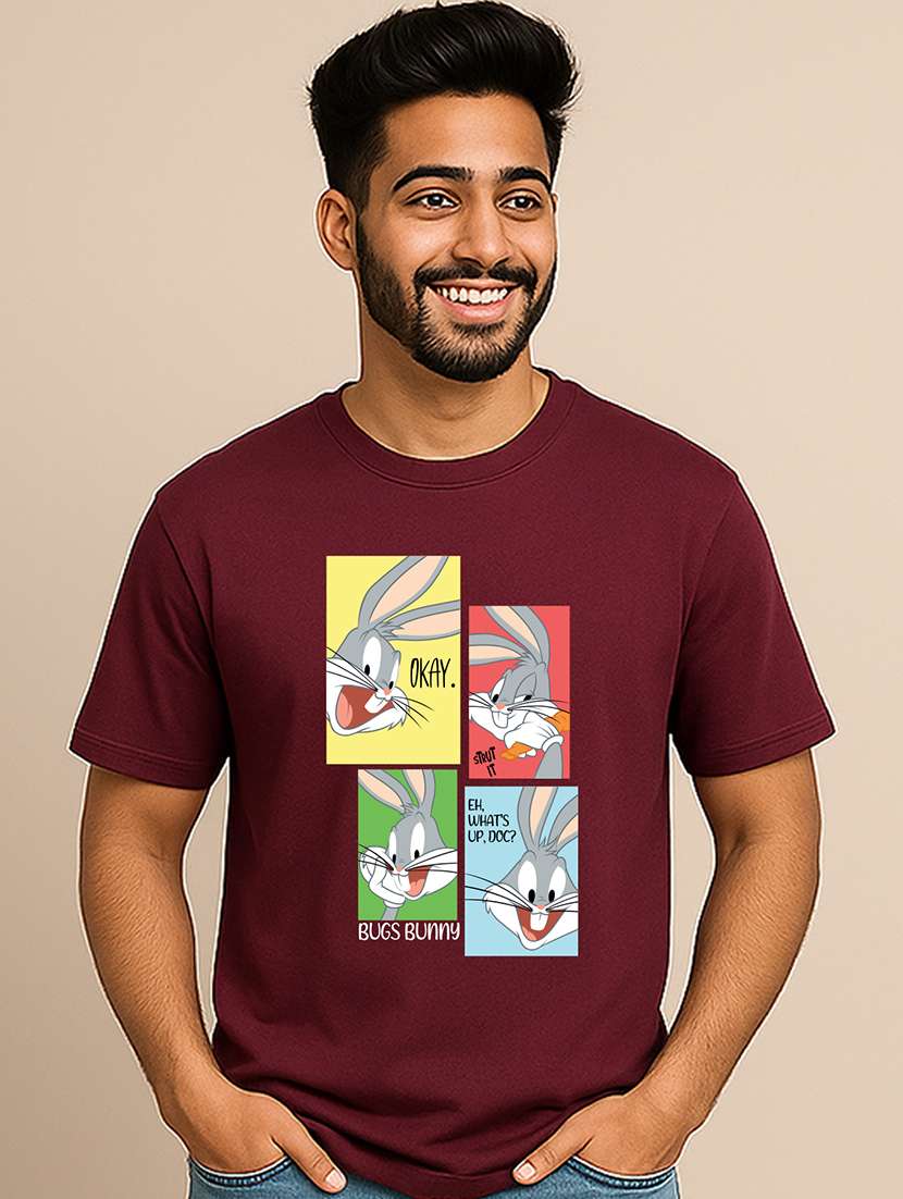 Men Front Print Short Sleeve Regular Fit T-shirt - 22285265 -  Standard Image - 1