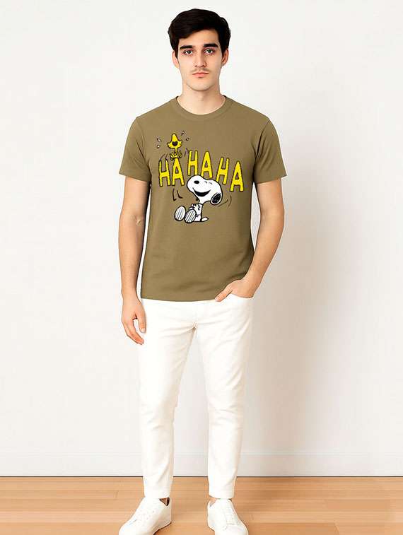 Men Front Print Short Sleeve Regular Fit T-shirt - 22285292 -  Standard Image - 1